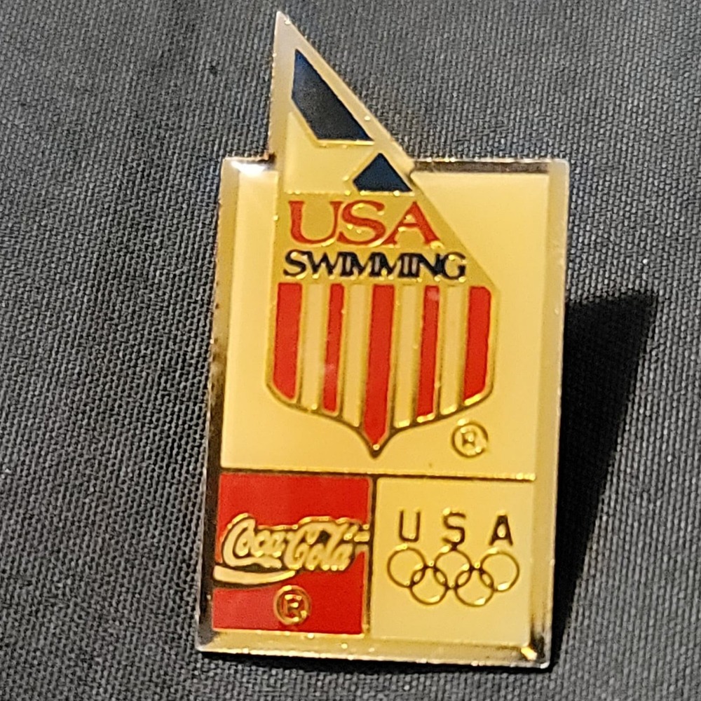 Vtg 1992 Coca-Cola Barcelona Olympics USA Swimming Team Lapel Pin